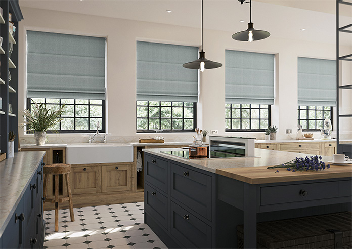 Soft Chevron, Urban Grey - Motorised Roman Blind - Image 6